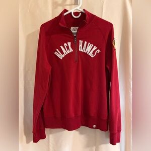 Chicago Blackhawks '47 Brand NHL Womens Quarter Zip Sweater Size L